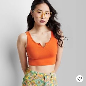 Women's Notch Front Tiny Tank Top - Wild Fable™ Size S